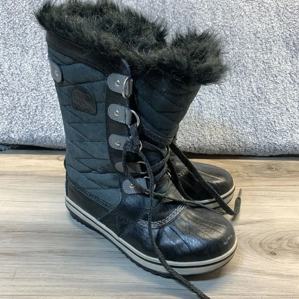 SOREL Girls Youth Black Tofino II Waterproof Winter Boots Size 2‎ NY2419-010